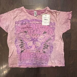 Magnolia Pearl womens Purple Graphic Tee Pristine cond, Nvr worn, wtags